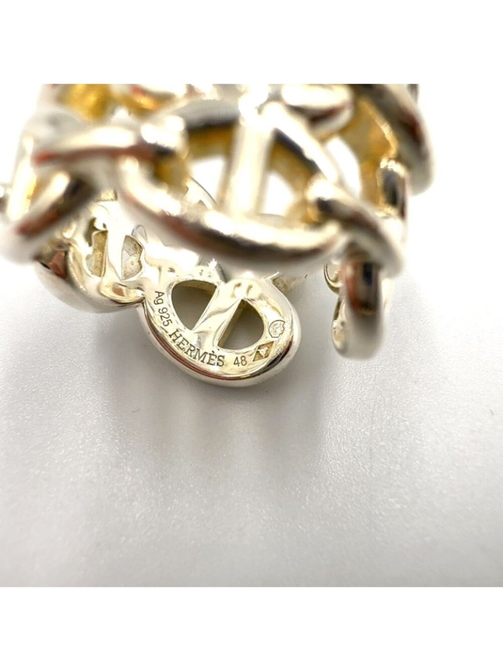 Hermes Chaine D'ancre Enchainee GM Silver Ring - Picture 5 of 11